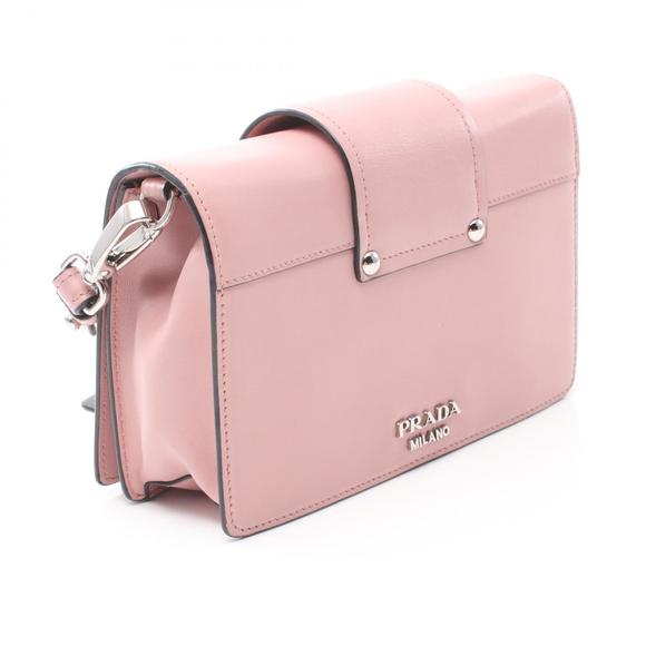 Prada City Calf Shoulder Bag Leather Pink Black - Picture 2 of 10
